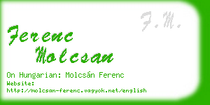 ferenc molcsan business card
