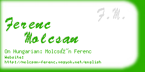 ferenc molcsan business card